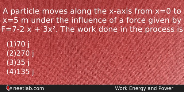 A Particle Moves Along The Xaxis From X0 To X5 Physics Question 