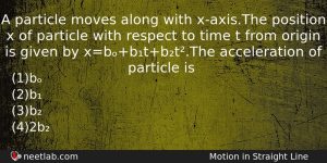 A Particle Moves Along With Xaxisthe Position X Of Particle Physics Question