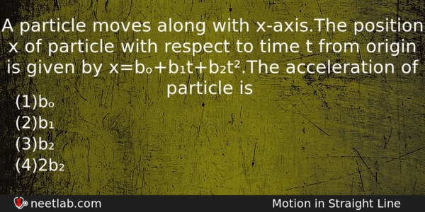 A Particle Moves Along With Xaxisthe Position X Of Particle Physics Question 