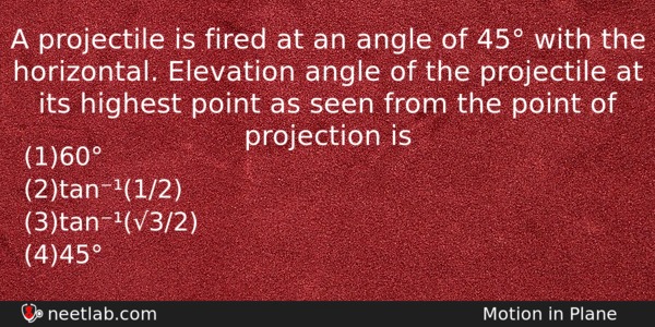 A Projectile Is Fired At An Angle Of 45 With Physics Question 