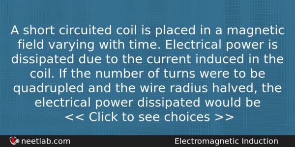 A Short Circuited Coil Is Placed In A Magnetic Field Physics Question 