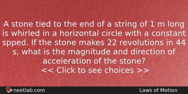 A Stone Tied To The End Of A String Of Physics Question 