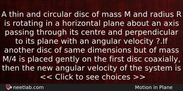 A Thin And Circular Disc Of Mass M And Radius Physics Question 