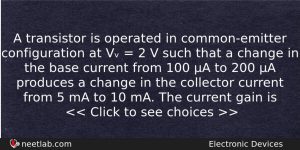 A Transistor Is Operated In Commonemitter Configuration At V Physics Question