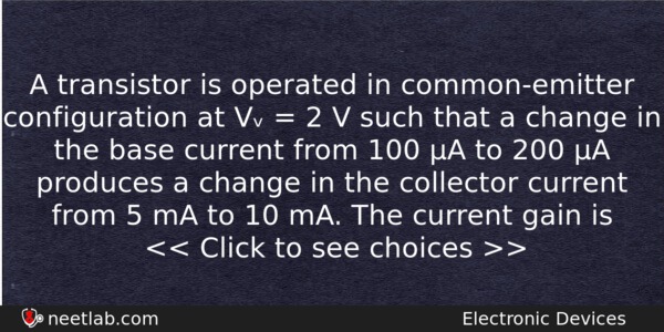 A Transistor Is Operated In Commonemitter Configuration At V Physics Question 