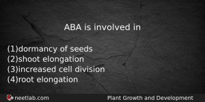 Aba Is Involved In Biology Question