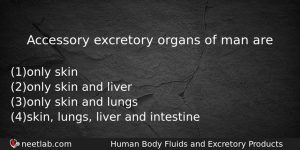 Accessory Excretory Organs Of Man Are Biology Question