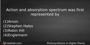 Action And Absorption Spectrum Was First Represented By Biology Question