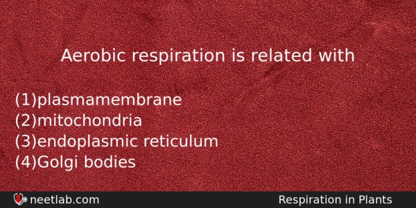 Aerobic Respiration Is Related With Biology Question 