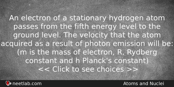 An Electron Of A Stationary Hydrogen Atom Passes From The Physics Question 
