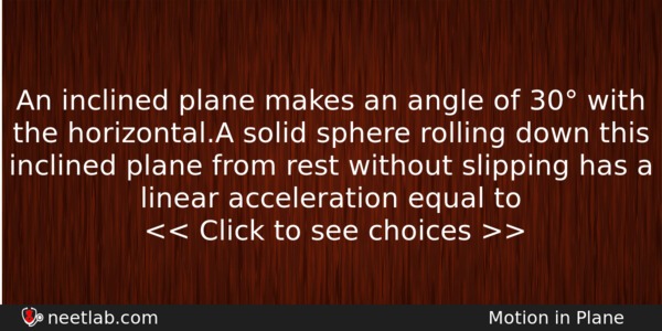 An Inclined Plane Makes An Angle Of 30 With The Physics Question 