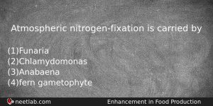 Atmospheric Nitrogenfixation Is Carried By Biology Question