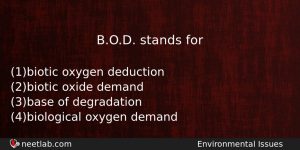 Bod Stands For Biology Question