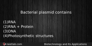 Bacterial Plasmid Contains Biology Question