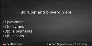Bilirubin And Biliverdin Are Biology Question