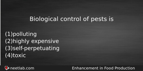 Biological Control Of Pests Is Biology Question 