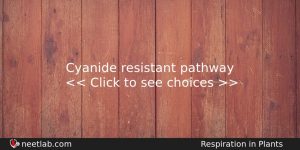 Cyanide Resistant Pathway Biology Question