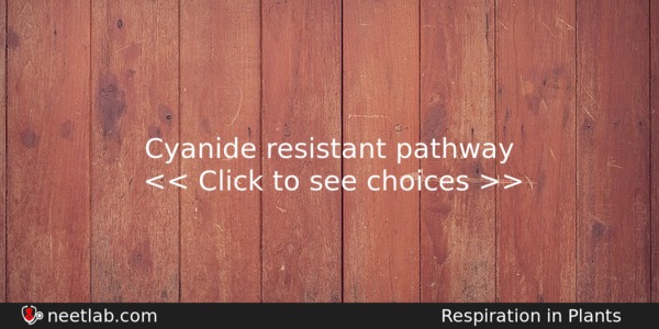 Cyanide Resistant Pathway Biology Question 