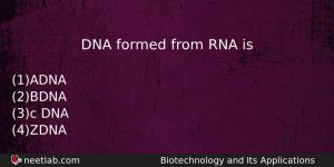 Dna Formed From Rna Is Biology Question
