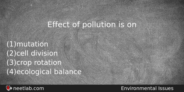 Effect Of Pollution Is On Biology Question 