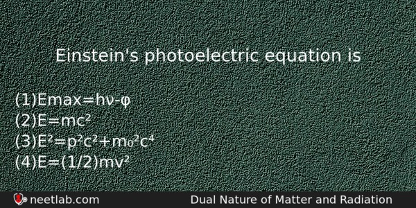 Einsteins Photoelectric Equation Is Physics Question 