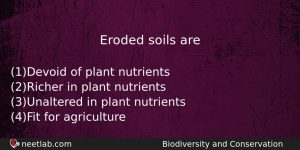 Eroded Soils Are Biology Question