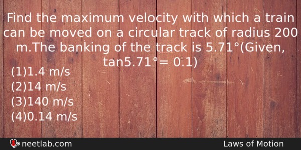 Find The Maximum Velocity With Which A Train Can Be Physics Question 