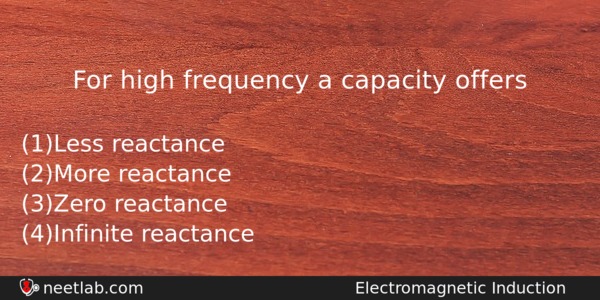For High Frequency A Capacity Offers Physics Question 