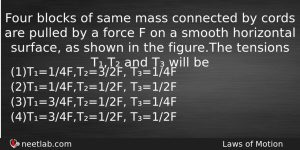 Four Blocks Of Same Mass Connected By Cords Are Pulled Physics Question