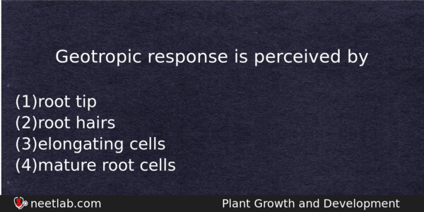 Geotropic Response Is Perceived By Biology Question 