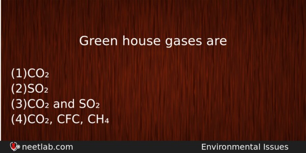 Green House Gases Are Biology Question 