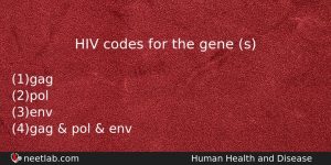 Hiv Codes For The Gene S Biology Question