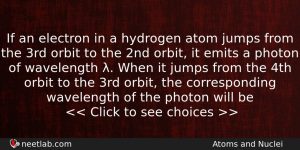 If An Electron In A Hydrogen Atom Jumps From The Physics Question