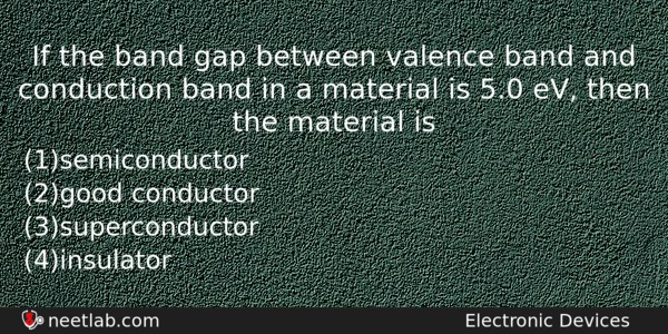 If The Band Gap Between Valence Band And Conduction Band Physics Question 