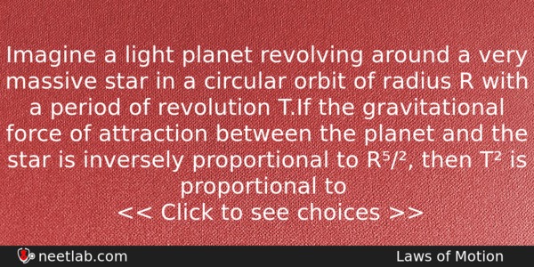 Imagine A Light Planet Revolving Around A Very Massive Star Physics Question 