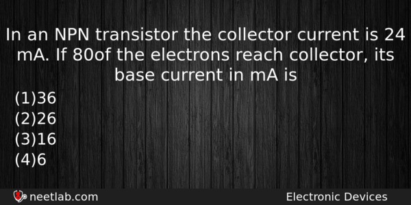 In An Npn Transistor The Collector Current Is 24 Ma Physics Question 