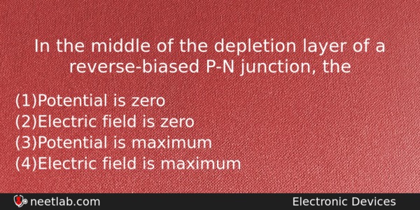 In The Middle Of The Depletion Layer Of A Reversebiased Physics Question 