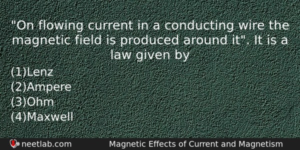 On Flowing Current In A Conducting Wire The Magnetic Field Physics Question 