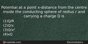 Potential At A Point Xdistance From The Centre Inside The Physics Question
