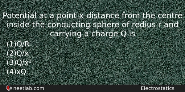 Potential At A Point Xdistance From The Centre Inside The Physics Question 