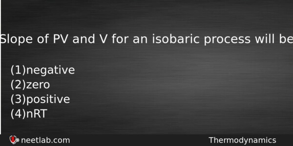 Slope Of Pv And V For An Isobaric Process Will Physics Question 