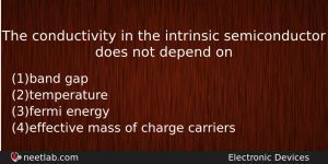 The Conductivity In The Intrinsic Semiconductor Does Not Depend On Physics Question