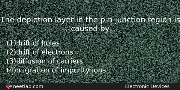 The Depletion Layer In The Pn Junction Region Is Caused Physics Question 