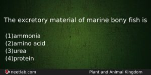 The Excretory Material Of Marine Bony Fish Is Biology Question