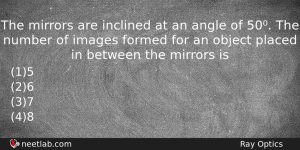 The Mirrors Are Inclined At An Angle Of 50 The Physics Question