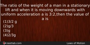 The Ratio Of The Weight Of A Man In A Physics Question