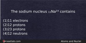 The Sodium Nucleus Na Contains Physics Question