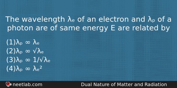 The Wavelength Of An Electron And Of A Physics Question 