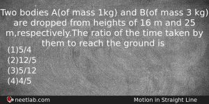 Two Bodies Aof Mass 1kg And Bof Mass 3 Kg Physics Question