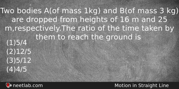 Two Bodies Aof Mass 1kg And Bof Mass 3 Kg Physics Question 